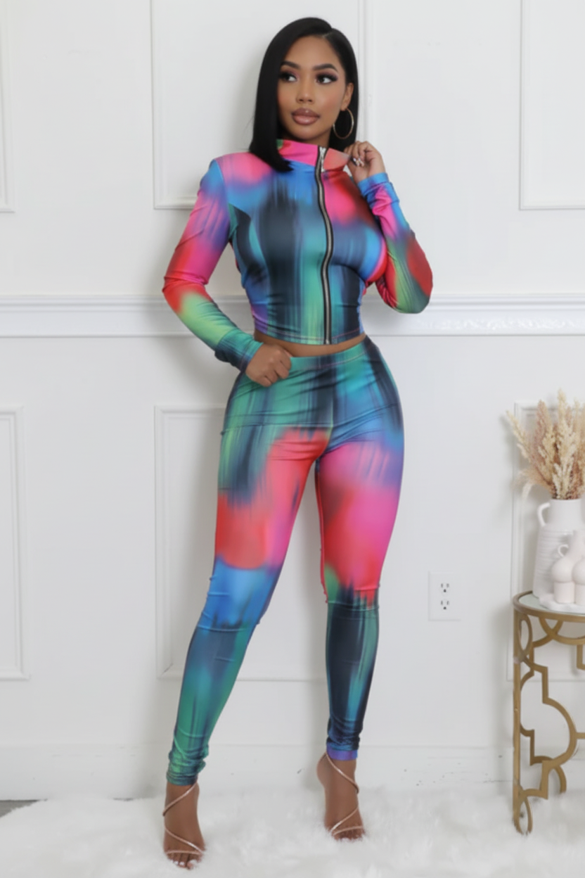 Multi Color 2 pc Legging Set