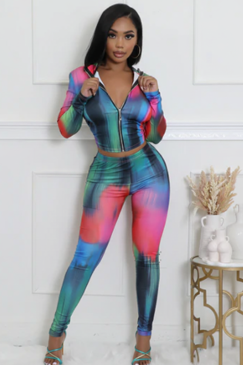 Multi Color 2 pc Legging Set